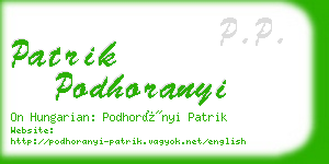 patrik podhoranyi business card